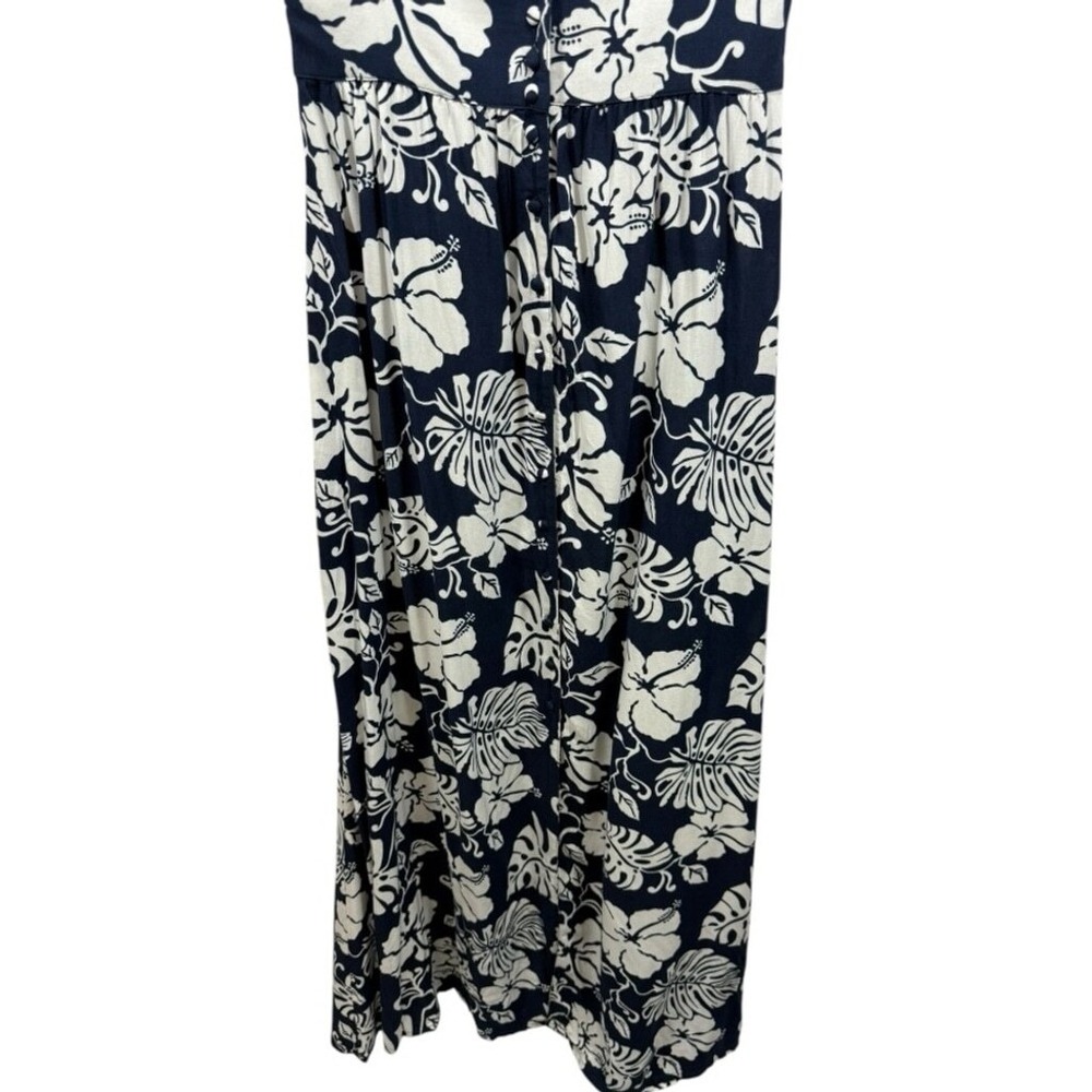 NWT Roxy Tropical Floral Ocean Echo Maxi Button Down Shirt Dress Navy Size XL‎ - Picture 8 of 15